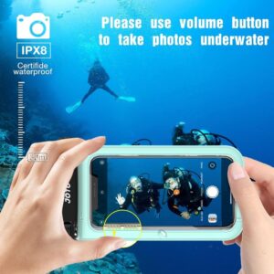 JOTO 2 Stück Wasserdicht Handyhülle Waterproof Phone Case IPX8 für iPhone und Galaxy bis 7 Zoll - Grün