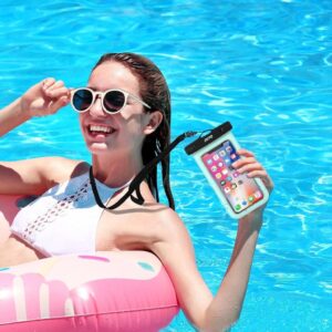 JOTO 2 Stück Wasserdicht Handyhülle Waterproof Phone Case IPX8 für iPhone und Galaxy bis 7 Zoll - Grün