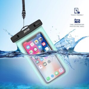 JOTO 2 Stück Wasserdicht Handyhülle Waterproof Phone Case IPX8 für iPhone und Galaxy bis 7 Zoll - Grün