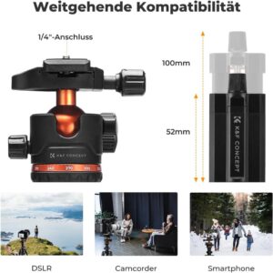 K&F Concept Handy Stativ 178cm - Dein idealer Begleiter für perfekte Fotos unterwegs