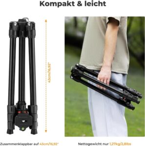 K&F Concept Handy Stativ 178cm - Dein idealer Begleiter für perfekte Fotos unterwegs