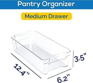 KICHLY Hochwertiger Küchenorganisator für die Speisekammer - 10er Set mit mittlerem Stauraum - BPA frei Transparent