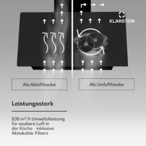 Klarstein Alina 3.0 60 Dunstabzugshaube - Moderne Küchenabzugshaube mit hoher Energieeffizienz und smarten Funktionen