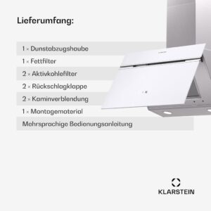 Klarstein Alina 3.0 60 Dunstabzugshaube - Moderne Küchenabzugshaube mit hoher Energieeffizienz und smarten Funktionen