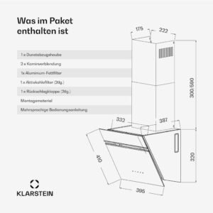 Klarstein Alina Dunstabzugshaube - Leistungsstark, Energieeffizient und stilvoll