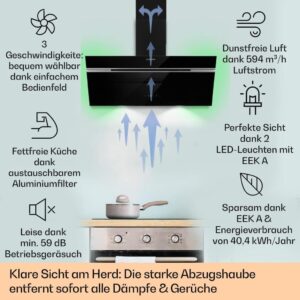 Klarstein Dunstabzugshaube 90cm - Moderne Küchenhelferin mit WiFi und RGB-LEDs