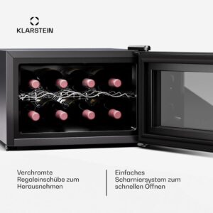 Klarstein Weinkühlschrank - Perfekte Lagerung für bis zu 8 Flaschen