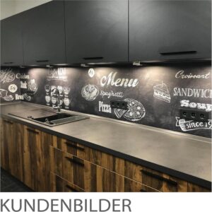 Selbstklebende Küchenrückwand in Glasoptik - BISTRO MENU - PREMIUM Qualität