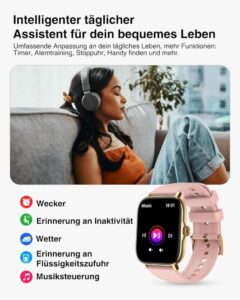 LLKBOHA Smartwatch für Damen mit Telefonfunktion, 1,85 Zoll Touchscreen und 111+ Sportmodi