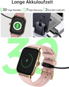 LLKBOHA Smartwatch für Damen mit Telefonfunktion, 1,85 Zoll Touchscreen und 111+ Sportmodi