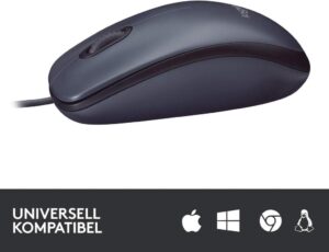 Logitech B100 Optische Maus - Perfekte Ergonomie für jeden PC und Mac