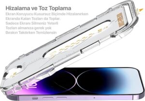 Minesk Displayschutz für iPhone 11 & höher - Oleophobe Extra Glatte Außenseite und Anti-Shatterglas mit selbstklebender Ausrichtung