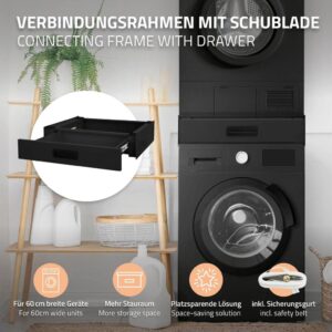 ML-Design Verbindungsrahmen mit ausziehbarer Schublade für Waschmaschine und Trockner - Platzsparend und praktisch