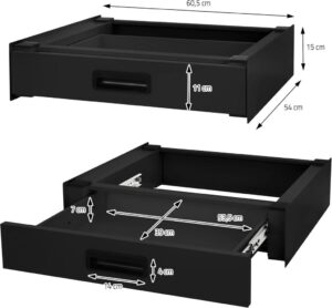 ML-Design Verbindungsrahmen mit ausziehbarer Schublade für Waschmaschine und Trockner - Platzsparend und praktisch