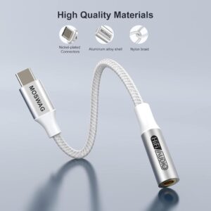 MOSWAG USB Typ C auf 3.5mm Kopfhörer Jack Adapter - Dein idealer Begleiter für hochwertigen Sound