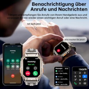 OUKITEL BT80 Herren Smartwatch mit 1000mAh Akku und 100+ Sportmodi