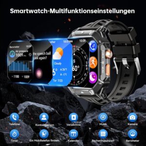 OUKITEL BT80 Herren Smartwatch mit 1000mAh Akku und 100+ Sportmodi