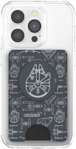 PopSockets PopWallet+ mit Integriertem Austauschbarem PopTop für Smartphones und Tablets - Millenium Falcon