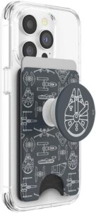 PopSockets PopWallet+ mit Integriertem Austauschbarem PopTop für Smartphones und Tablets - Millenium Falcon