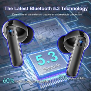 Bluetooth 5.3 Kabellose Kopfhörer mit ENC Mikrofon und Tiefer Bass von Renimer