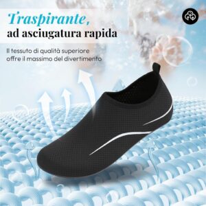 Badeschuhe Damen Herren Wasserschuhe Neoprenschuhe Strandschuhe Aquaschuhe Surfschuhe Schwimmschuhe Wassersportschuhe Barfuß Schuhe Bequem Hausschuhe Gr.34-47