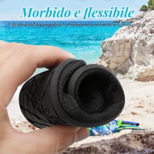 RUOMU Badeschuhe Damen Herren Wasserschuhe Neoprenschuhe Strandschuhe Aquaschuhe in Schwarz Größe 43 EU