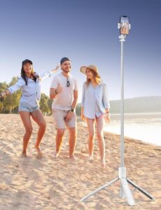 179CM Handy Stativ von SelfieShow - Aluminium Handystativ mit Fernbedienung und erweiterbarer All-in-1 Selfie Stick