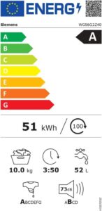 Siemens WG56G2Z40 iQ500 Waschmaschine – Frontlader mit 10kg Fassungsvermögen und 1600 UpM