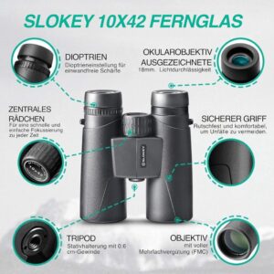 Slokey 10x42 Fernglas - Dein professioneller Begleiter für Jagd, Astronomie und Vogelbeobachtung