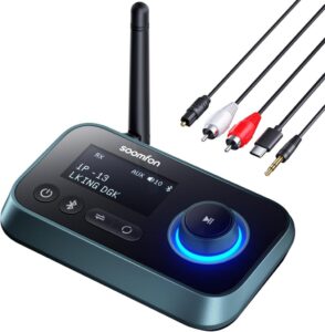 3-in-1 Bluetooth 5.0 Sender Empfänger von SOOMFON - Perfekt für TV, PC und Stereoanlage