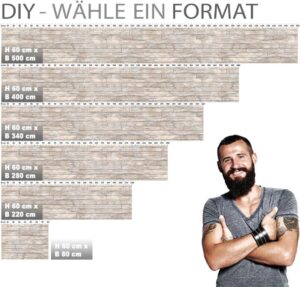 StickerProfis Küchenrückwand in Glasoptik mit Planken-Design - selbstklebend, versteift und für alle Untergründe geeignet