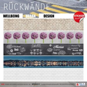 StickerProfis Küchenrückwand in Glasoptik mit Planken-Design - selbstklebend, versteift und für alle Untergründe geeignet