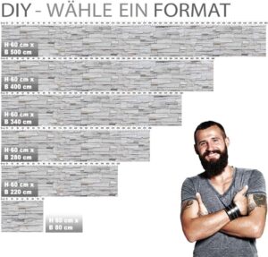 StickerProfis Küchenrückwand selbstklebend Glasoptik Bruch Steinwand - Premium Qualität für Ihre Küche