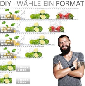 StickerProfis Küchenrückwand selbstklebend Glasoptik FRUIT SPLASH - Idealer Spritzschutz für deine Küche