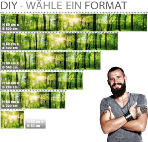 StickerProfis Küchenrückwand selbstklebend Glasoptik - Wald: Praktischer Spritzschutz in Premium-Qualität