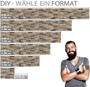 StickerProfis Küchenrückwand selbstklebend in Glasoptik - LOFT BROWN - Moderner Spritzschutz für Ihre Küche