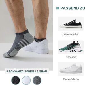 Stoeury Sneaker Socken für Herren und Damen in Grau, Größe 43-46