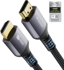 Stouchi Zertifiziertes HDMI 2.1 Kabel 2m - High Speed für ultimatives Ultra-High-Definition-Erlebnis