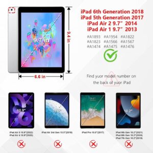 Succtopy Hülle Kompatibel mit iPad 5./6. Generation 9.7 Zoll 2017/2018 - Königsblau