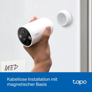 Tapo C425 Außenkamera Akku, 2-Pack | Überwachungskamera mit Magnetischer Basis, 2K Auflösung und WLAN