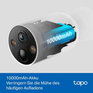 Tapo C425 Außenkamera Akku, 2-Pack | Überwachungskamera mit Magnetischer Basis, 2K Auflösung und WLAN