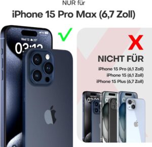 TAURI 3 in 1 Handyhülle für iPhone 15 Pro Max: Komplettschutz, der Eleganz trifft