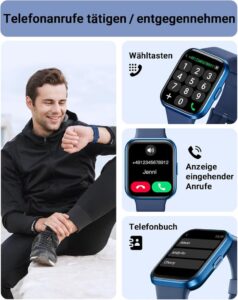 Tensky Smartwatch Herren Damen mit Telefonfunktion und Alexa Integration - Dein perfekter Fitnessbegleiter