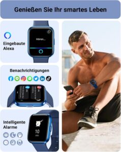 Tensky Smartwatch Herren Damen mit Telefonfunktion und Alexa Integration - Dein perfekter Fitnessbegleiter