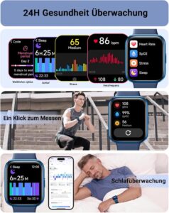 Tensky Smartwatch Herren Damen mit Telefonfunktion und Alexa Integration - Dein perfekter Fitnessbegleiter