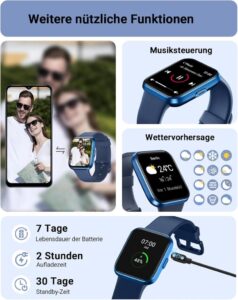 Tensky Smartwatch Herren Damen mit Telefonfunktion und Alexa Integration - Dein perfekter Fitnessbegleiter