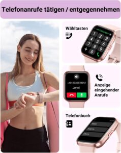 Tensky Smartwatch Damen mit Telefonfunktion und Alexa Integration - Ihr persönlicher Fitness- und Gesundheitsassistent