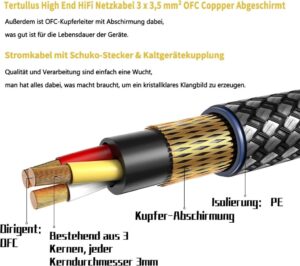 Tertullus High End HiFi Netzkabel - Audiophile Qualität für dein Heimkino