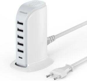 TESSAN USB C Ladegerät - 40W Multifunktionsadapter mit 6 Ports