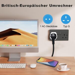 UK Reiseadapter von Towkom - 2er Pack, Weiß